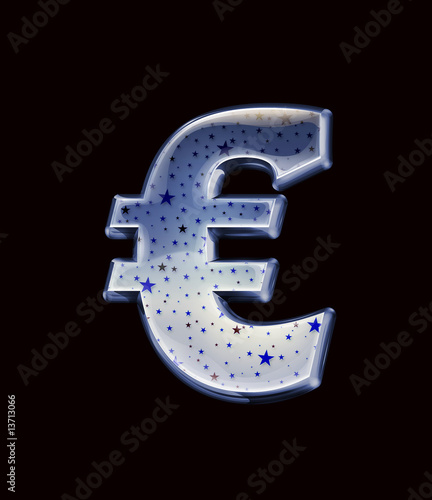 Ultra High quality blue glass alphabet characters