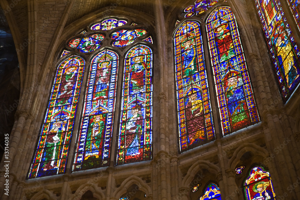 Stained glass windows from Leon's Cathedral, Spain