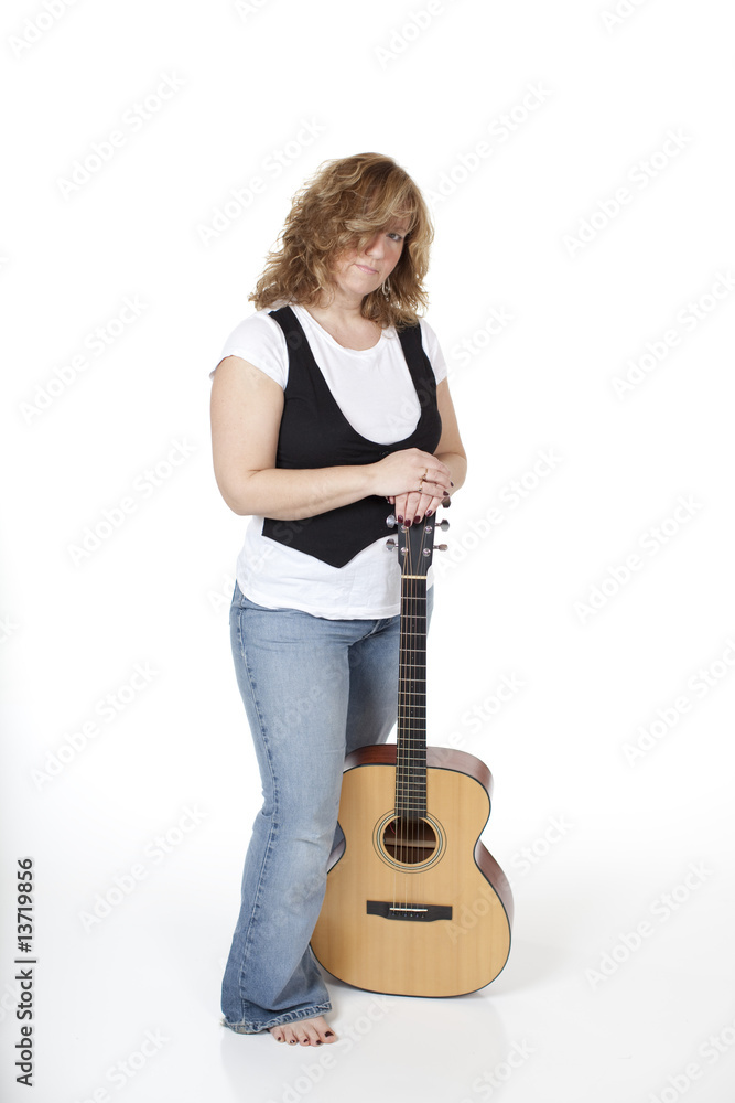 Sexy Woman Standing with Guitar Sexy Woman Standing with Guitar