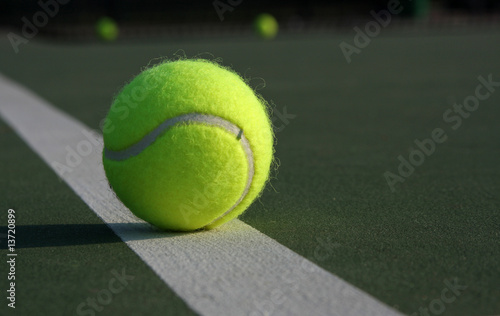 Tennis Ball on the Court Line © 33ft