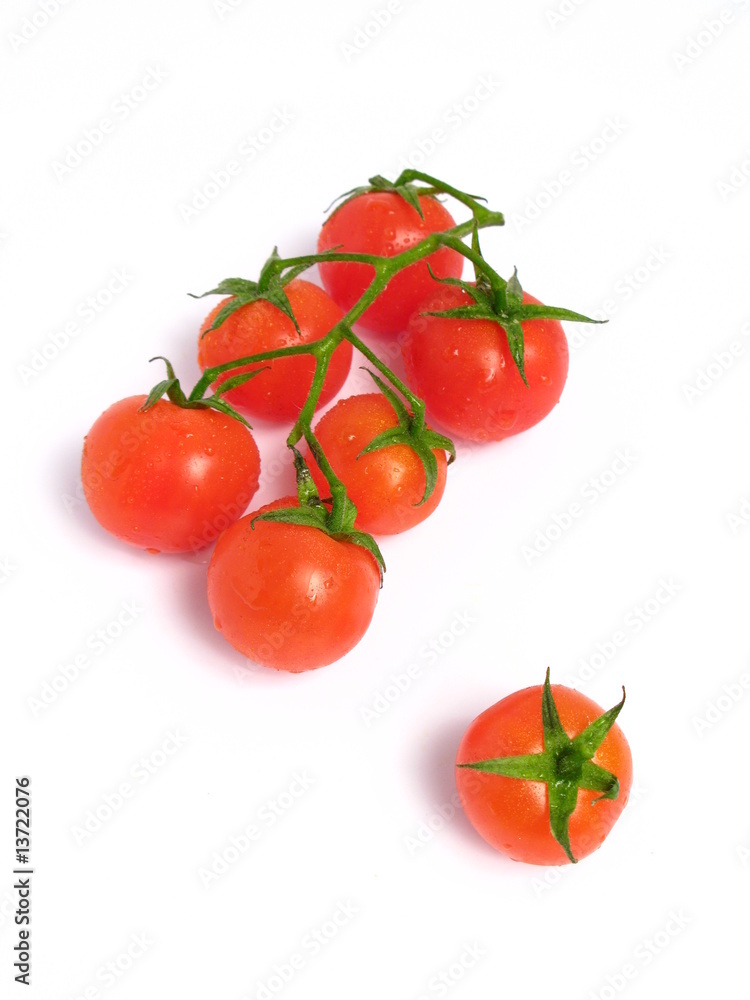 Cherry tomatoes on white background Cherry tomatoes on white background