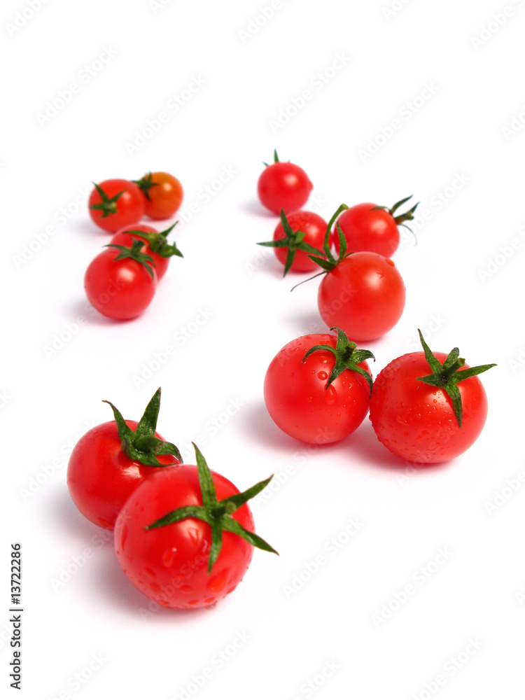 Cherry tomatoes on white background Cherry tomatoes on white background