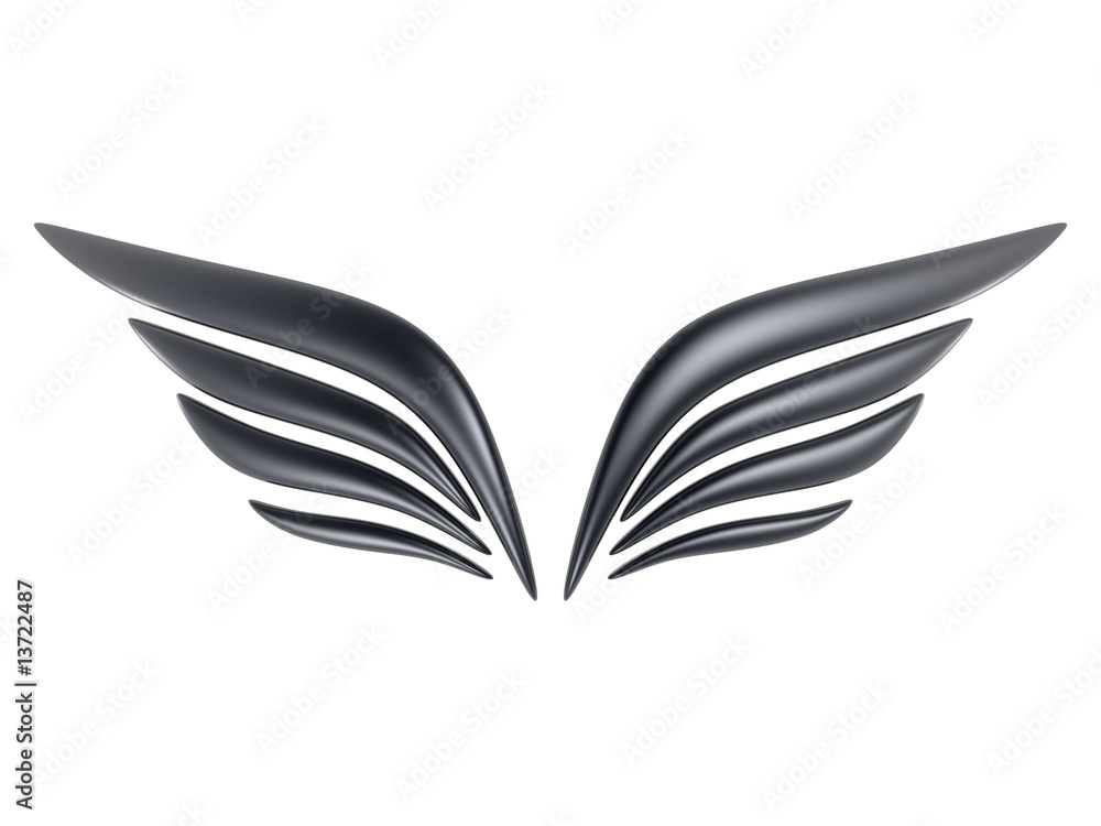 3d bird wing symbol