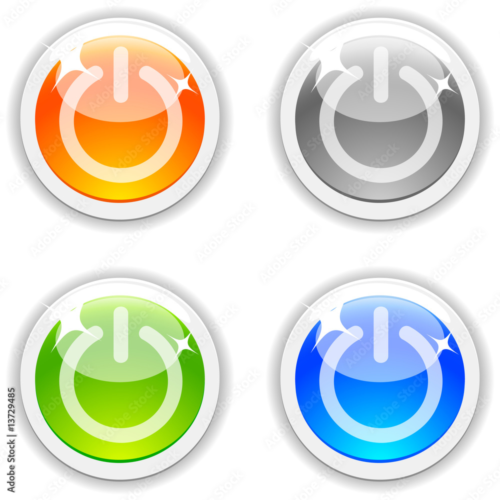 On/off realistic buttons. Vector illustration. On/off realistic buttons. Vector illustration.