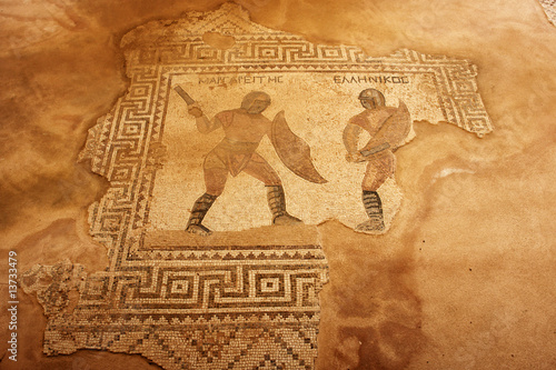 kourion mosaïque dans la  maison des gladiateurs à Chypre photo