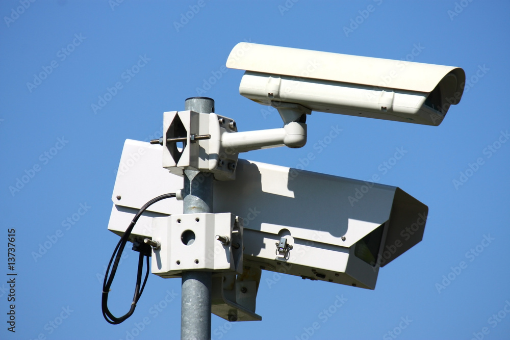 two supervise security camera