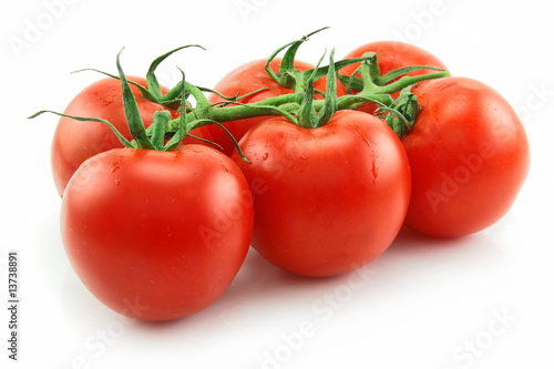 Ripe Tomatoes Isolated on White
