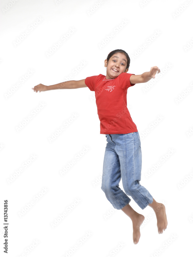 portrait of jumping girl portrait of jumping girl