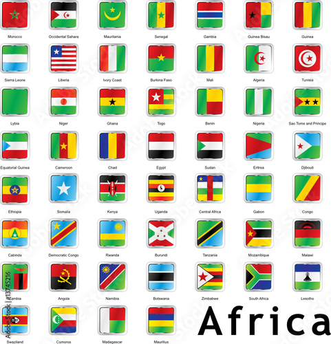 isolated african flags