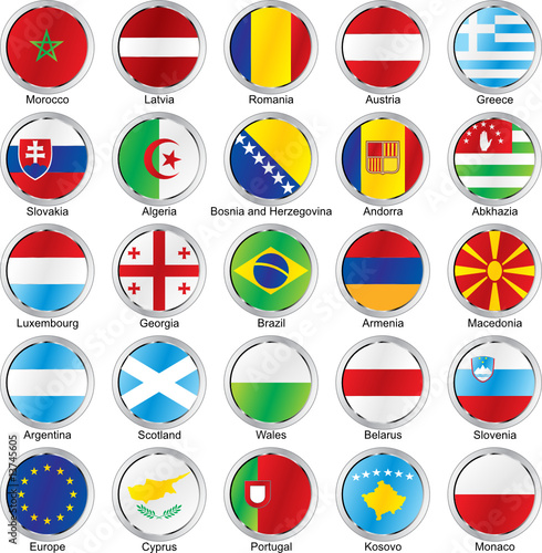 isolated international flags