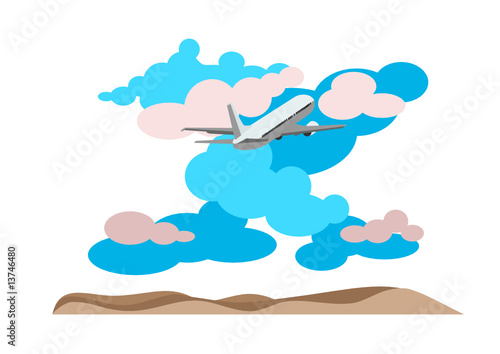 Flying up airplane