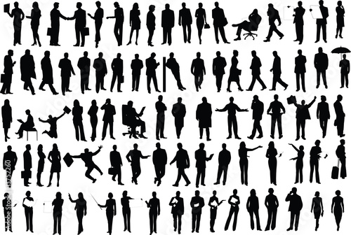 Vector silhouettes of businessmen photo