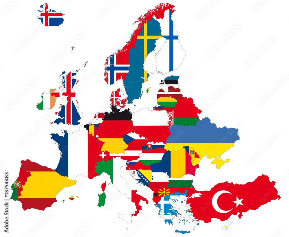 Obraz premium europa a bandiere