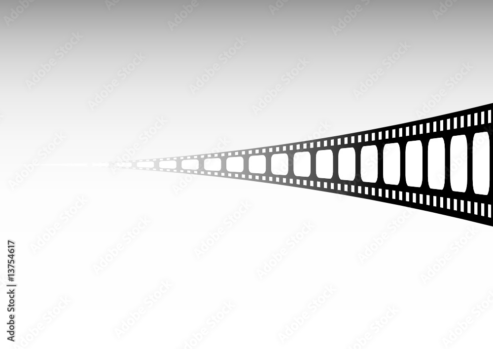 Fototapeta premium Film strip perspective view vector illustration