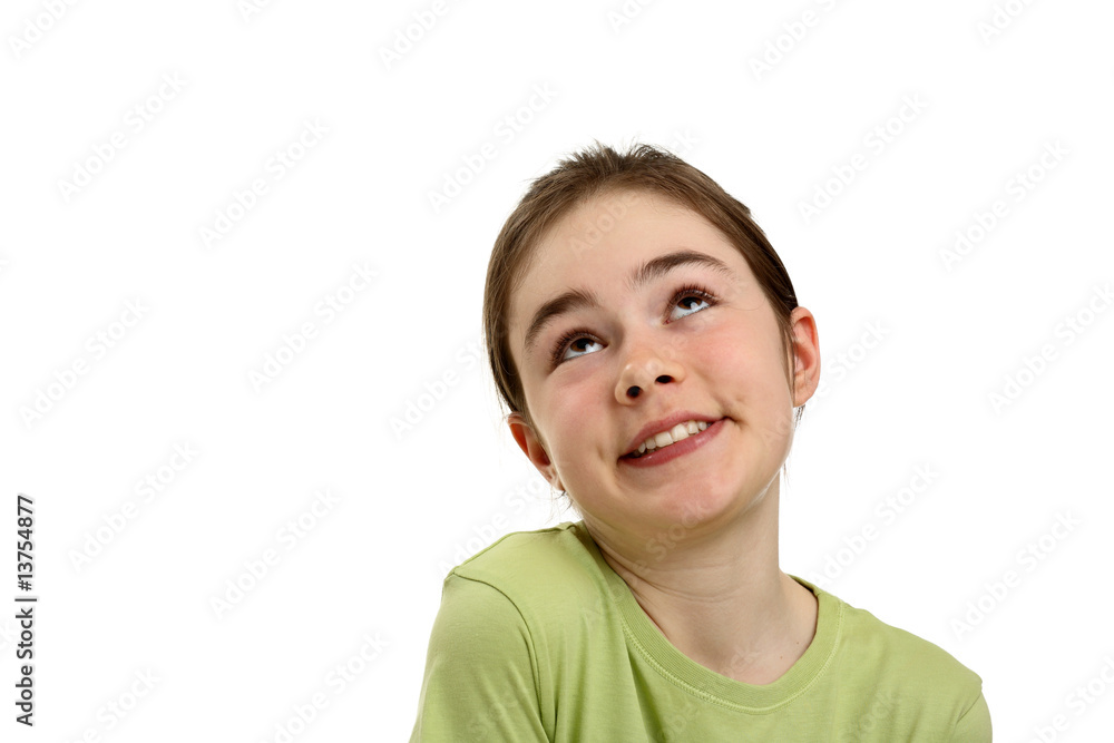 Portrait of young cheerful girl isolated on white background Portrait of young cheerful girl isolated on white background