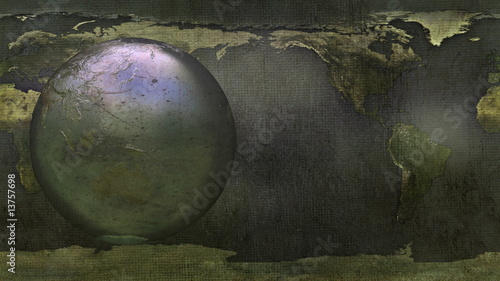 Spinning grunge Earth background