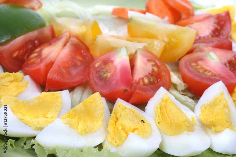 plate full of healthy vegetables and eggs plate full of healthy vegetables and eggs