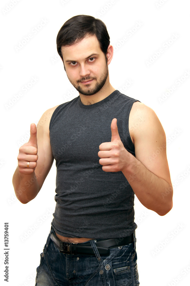 Naklejka premium guy with black hair