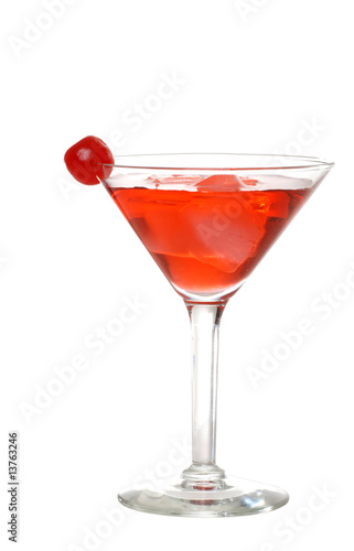 Wallpaper Mural Isolated red martini with a cherry Torontodigital.ca