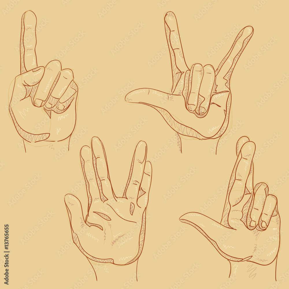 Obraz premium Four hand sketches 02