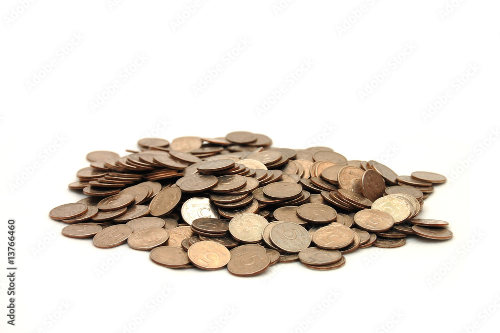 Small group of the scattered coins Small group of the scattered coins