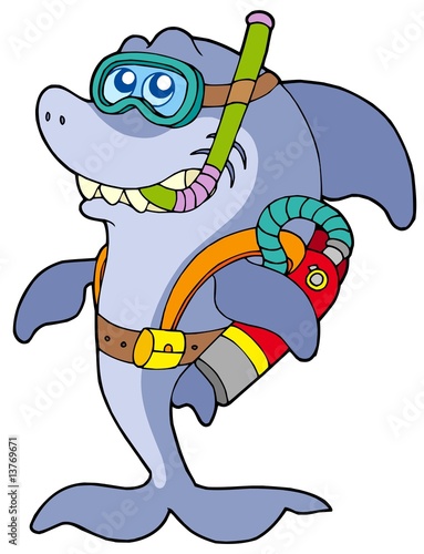 Shark scuba diver
