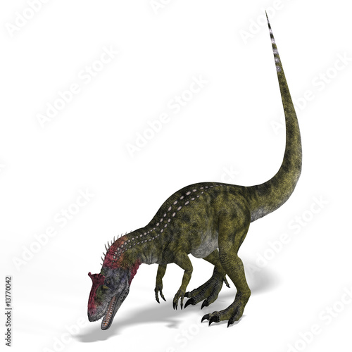 frightening dinosaur cryolophosaurus With Clipping Path