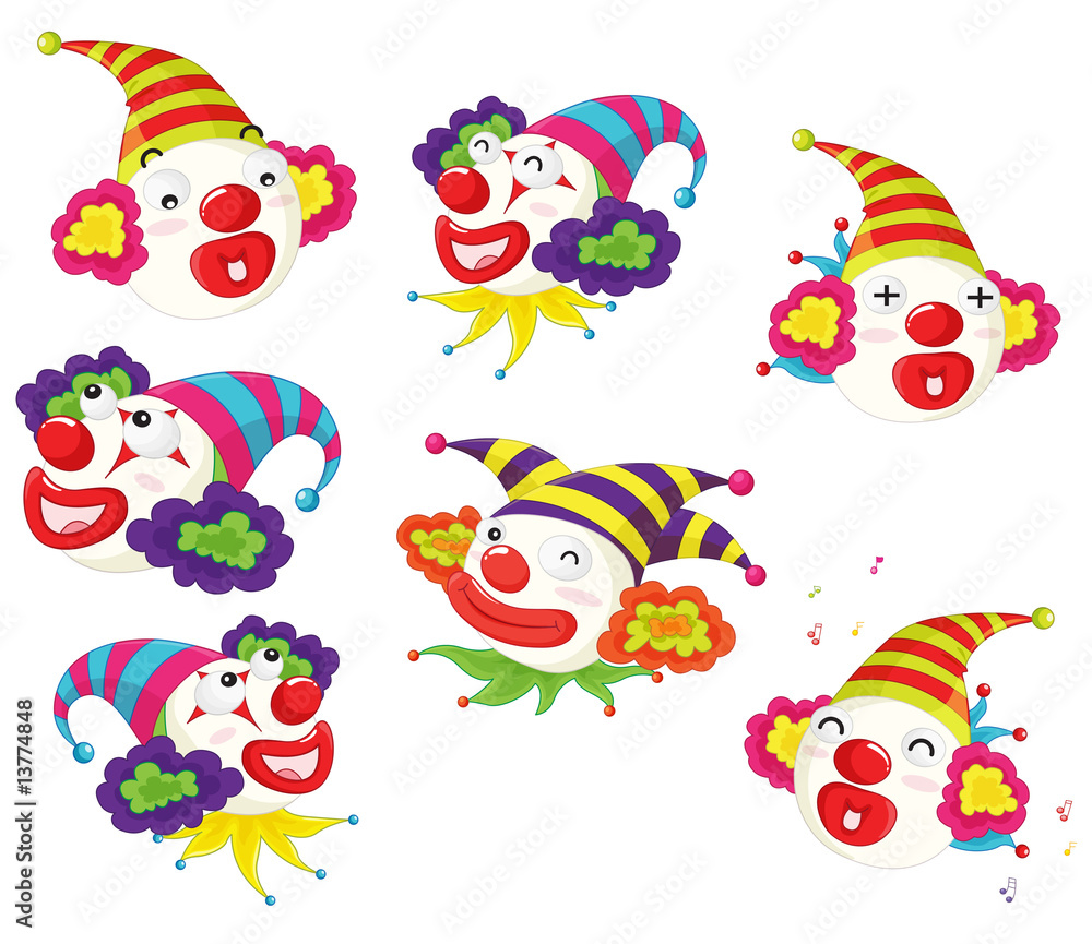 series of funny clowns