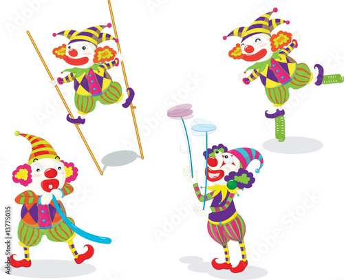 series of funny clowns