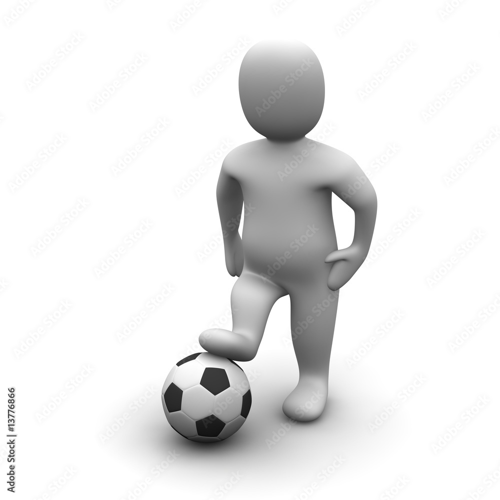 Man and football. 3d rendered illustration. Man and football. 3d rendered illustration.