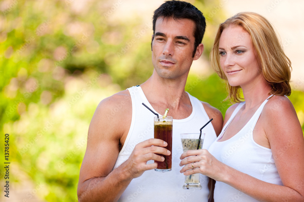 Couple Enjoying Drinks Couple Enjoying Drinks