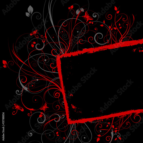Floral grunge border