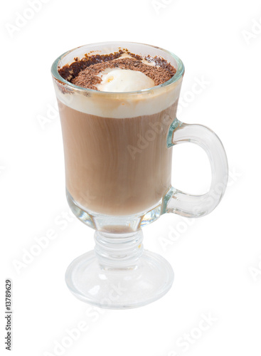Fototapeta Naklejka Na Ścianę i Meble -  chocolate Coffee cocktail cup .Isolated