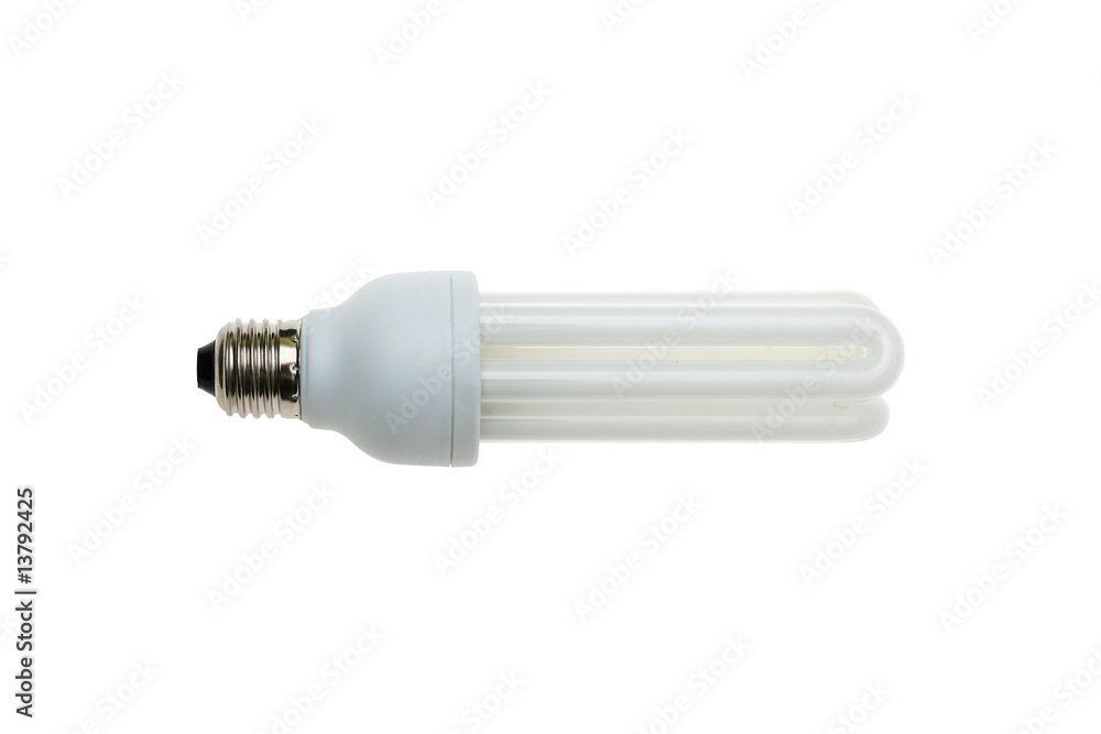 Fluorescent light bulb isolated Fluorescent light bulb isolated