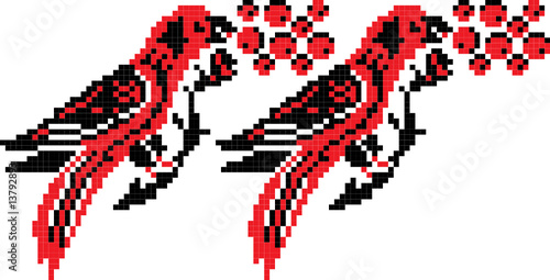 parrot_with_berry_crossStitch