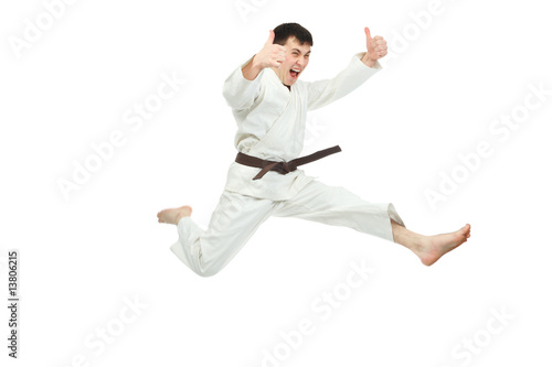 jumping karateka photo