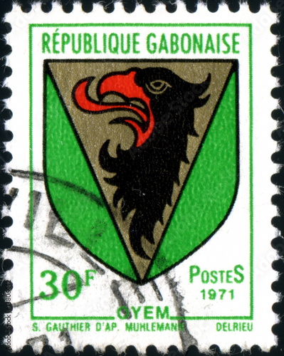 République gabonaise. Aigle. Emblème timbre postal, 1971