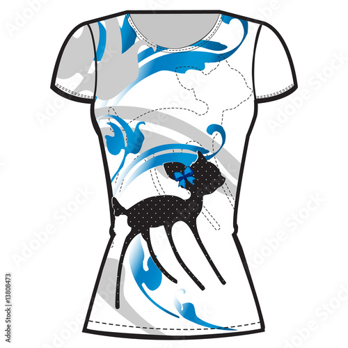 vector illustration of printed t-shirt design template