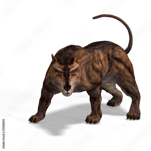 Dangerous dinosaur Andrewsarchus With Clipping Path over white photo