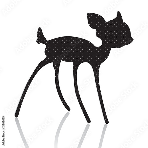 Tableau sur toile bambi silhouette vector illustration