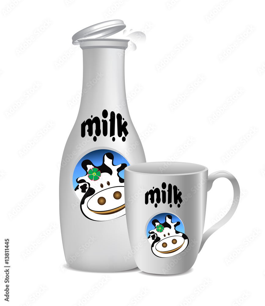 Milk bottle and mug Milk bottle and mug