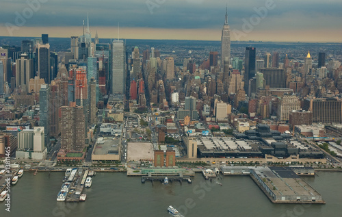 Skyline New York from helicopter