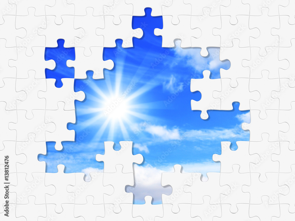 Fototapeta premium Puzzle and sun