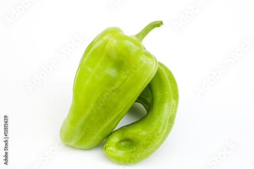 Two Fresh Green Cubanelle Peppers