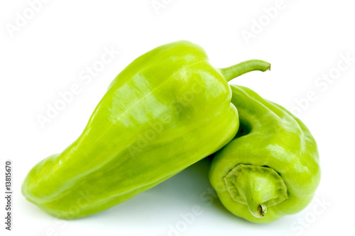 Two Fresh Green Cubanelle Peppers