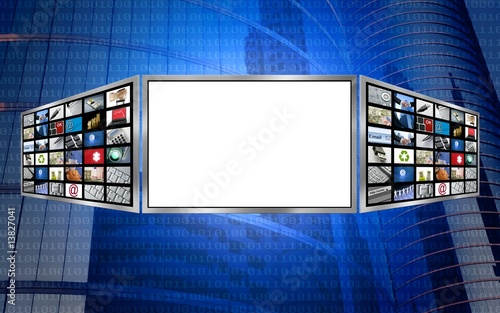 Global 3d screen copy space tech concept
