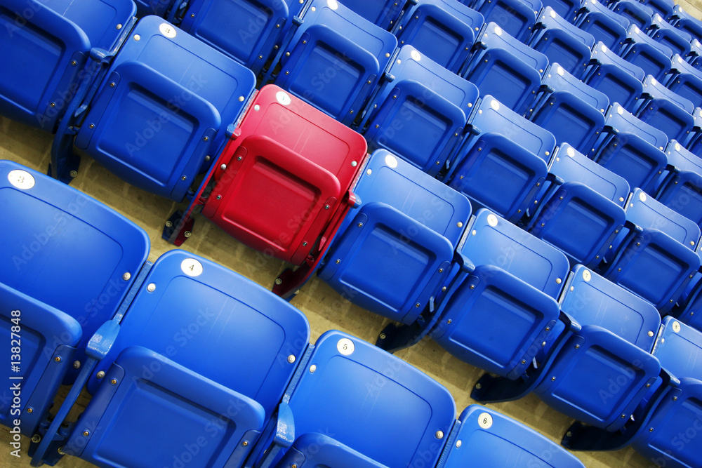 Fototapeta premium Theatrical seating and your seat stands out from the crowd