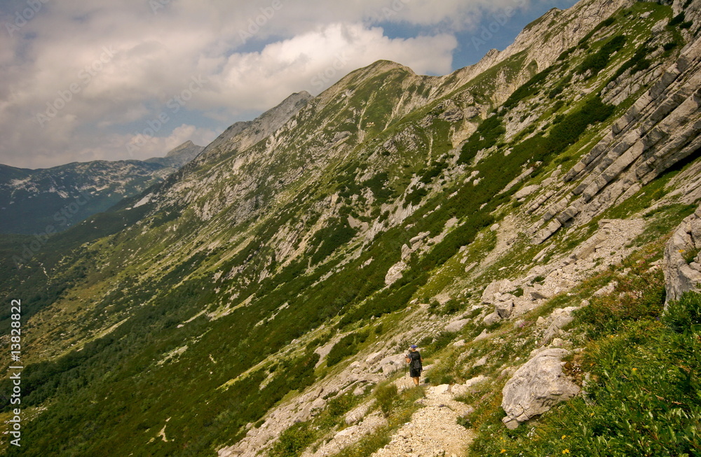Hiker in alps Hiker in alps
