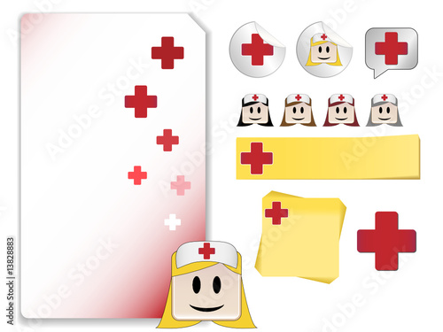 Set of Nurse Day Celebration Day with note, sticker