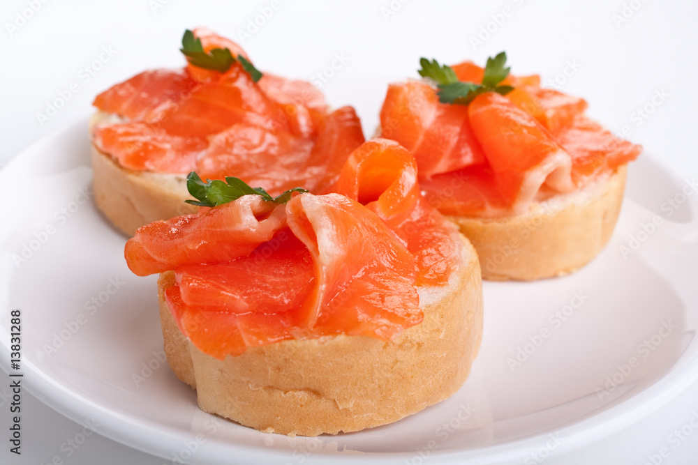 sandwiches with smoked salmon. sandwiches with smoked salmon.